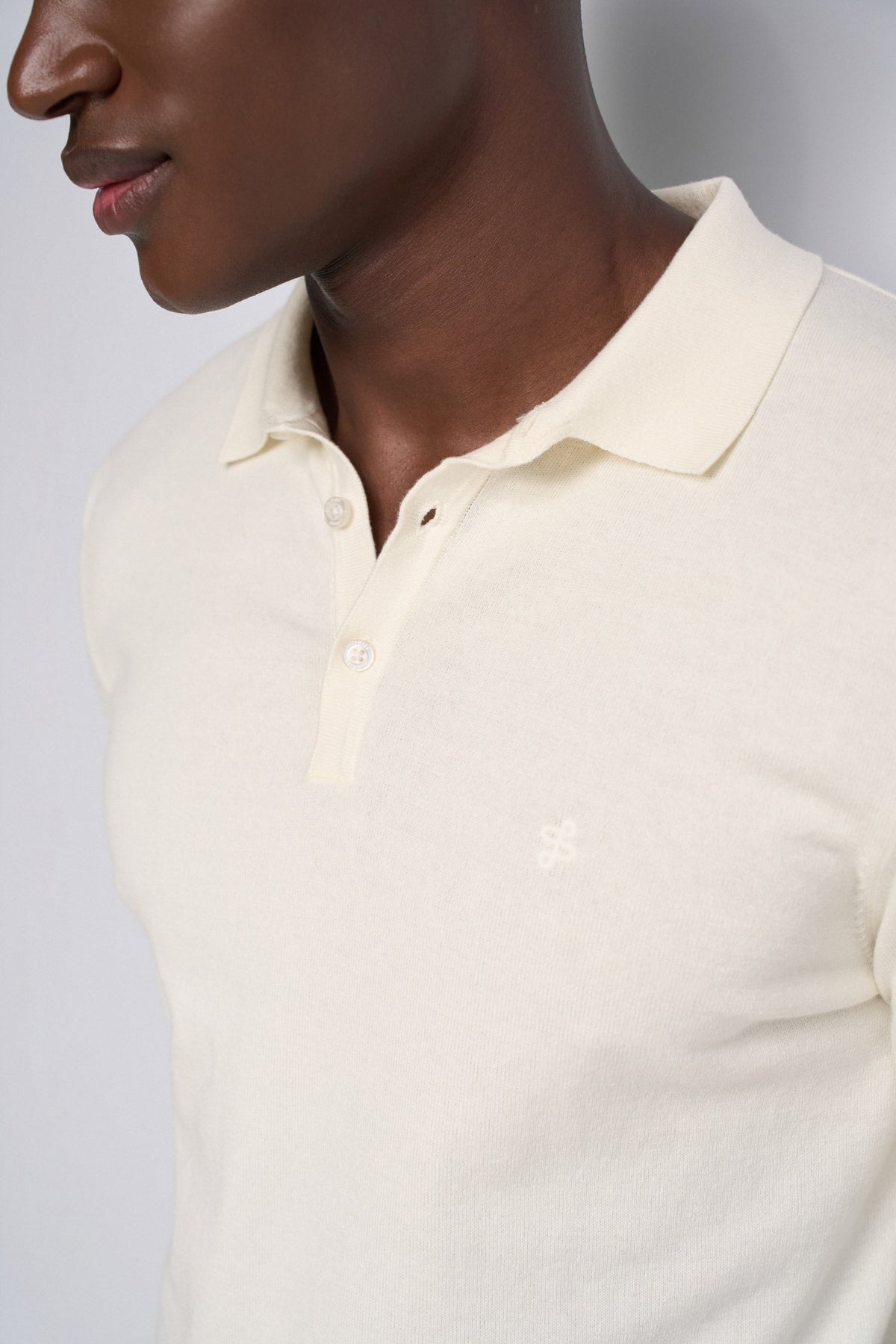 Polo Salsa texturizado de manga larga Beige