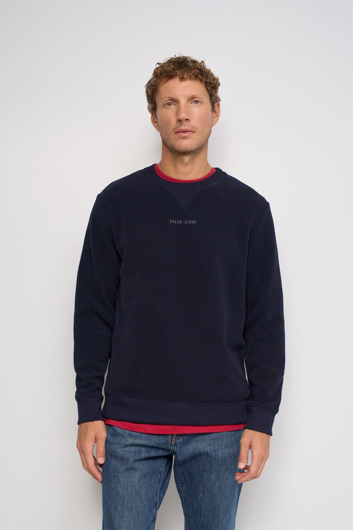 Sudadera Salsa con textura Azul Marino