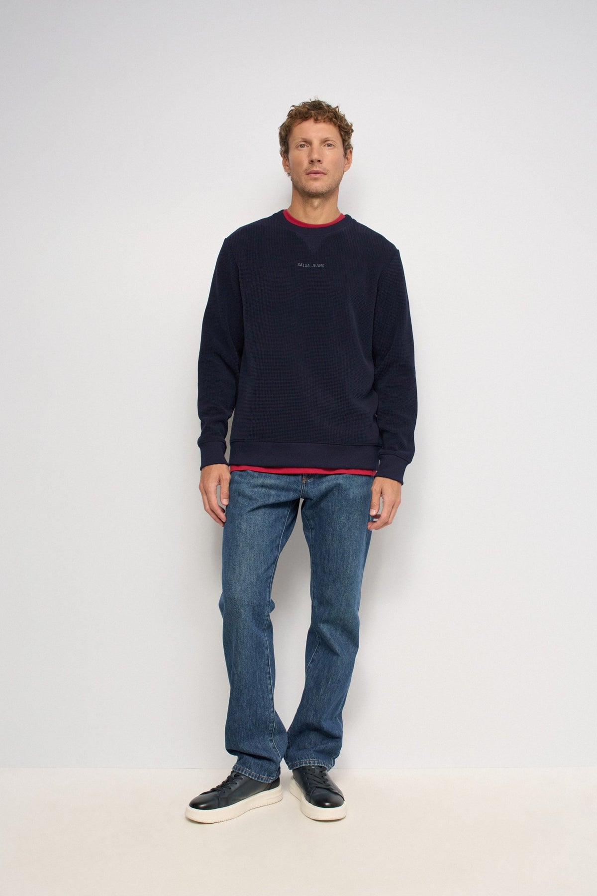 Sudadera Salsa con textura Azul Marino