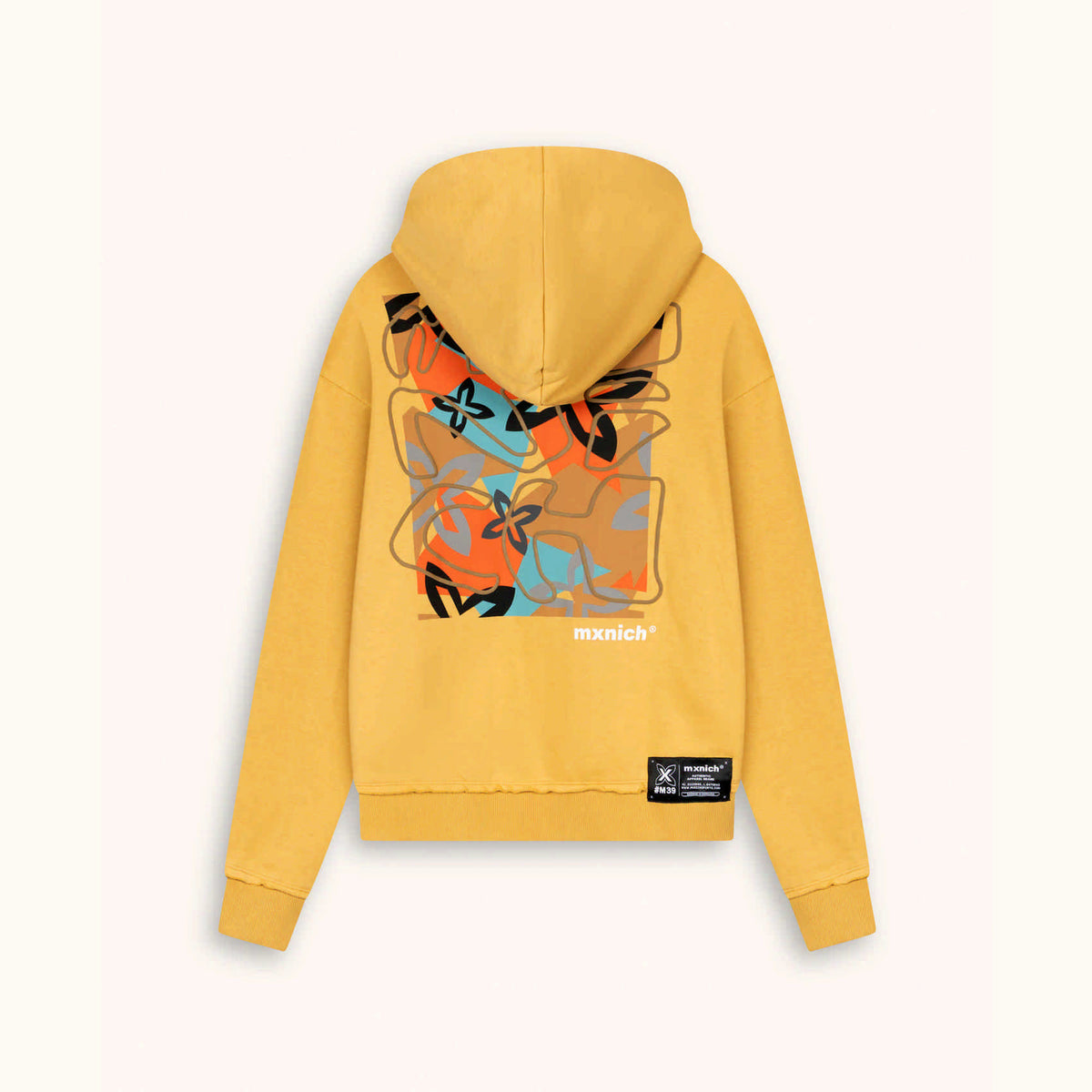 Sudadera Con Capucha Oversize Amarillo Mostaza Estampado Trasero HOODIE PATHS TAFFY