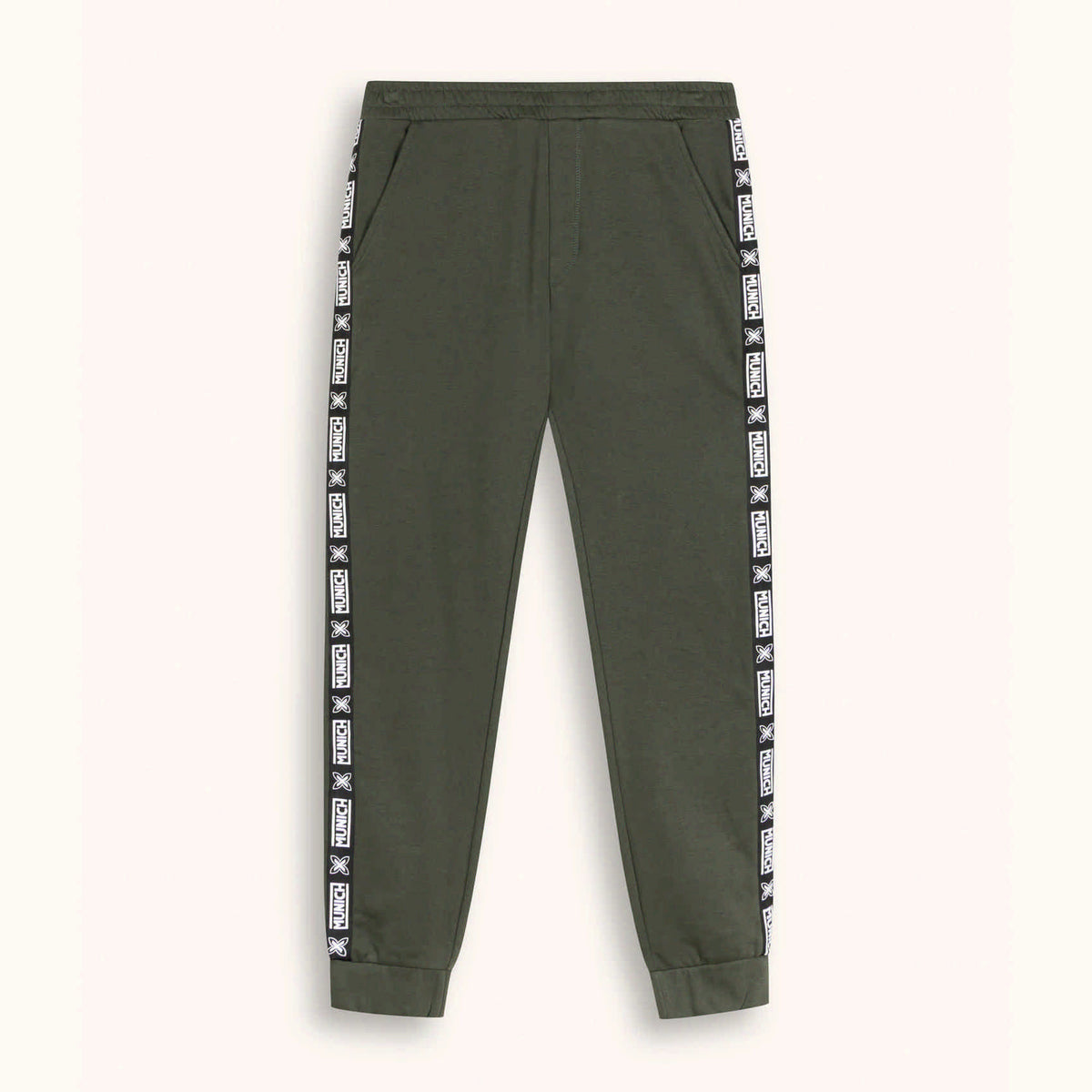 Pantalón Deportivo de Chándal Slim Fit Caqui con Banda Lateral ESSENTIALS PANT SQUADRA KHAKI