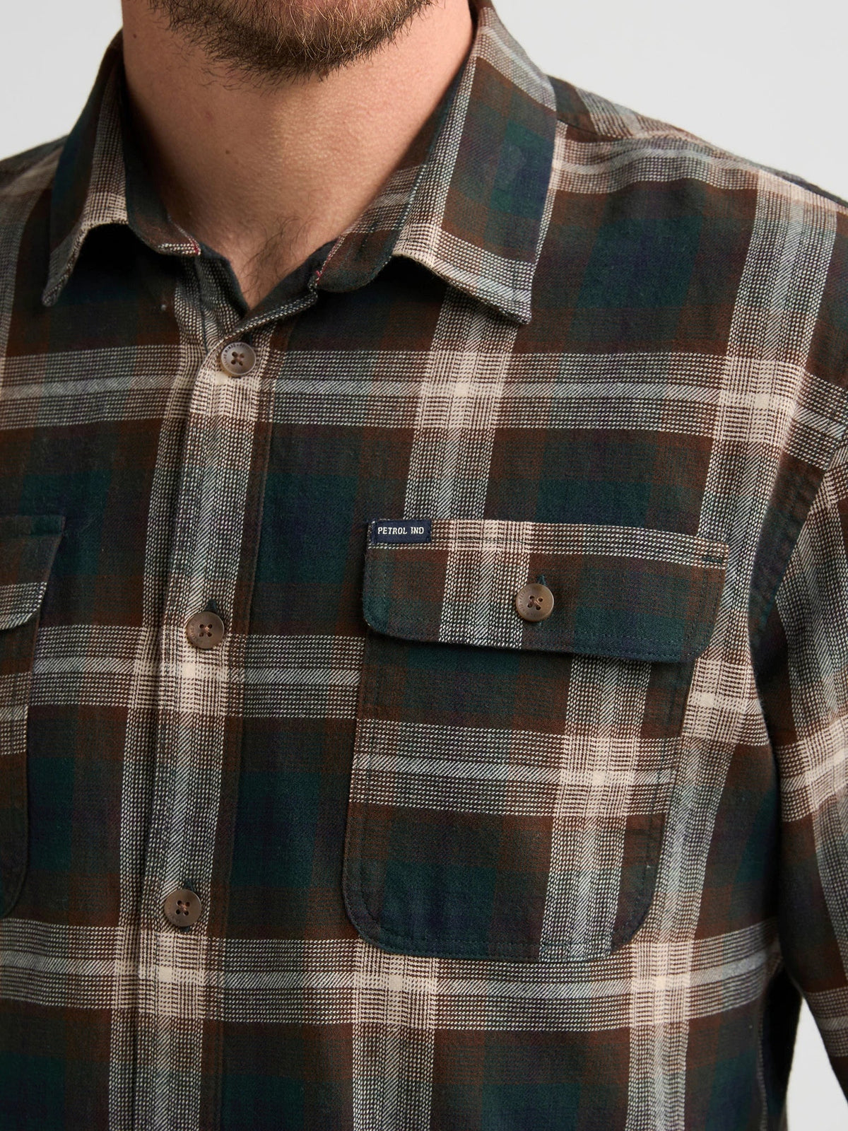Camisa de cuadros descoloridos ironline