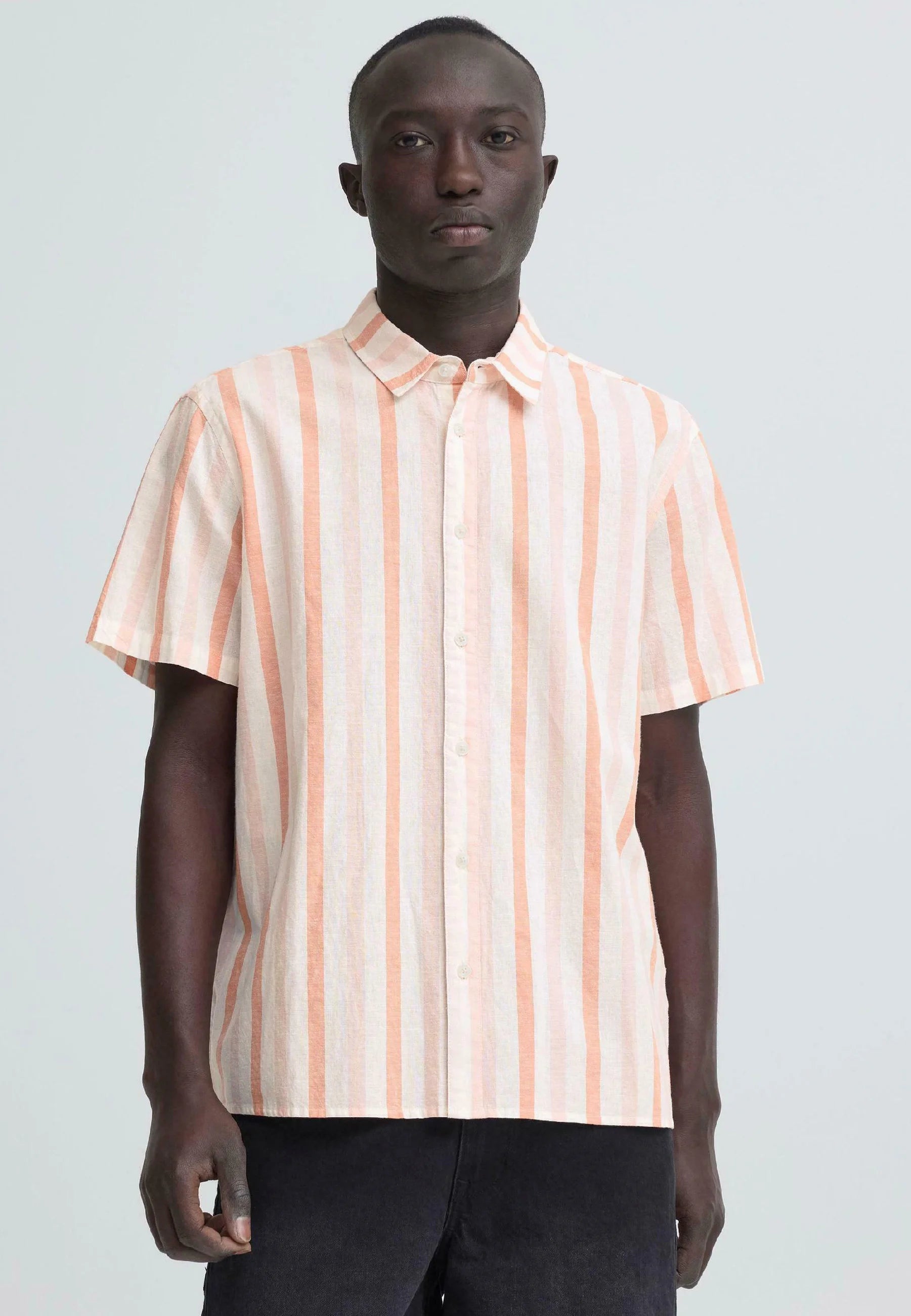 BHABAN LINEN-MIX STRIPED - Camisa - peachskin
