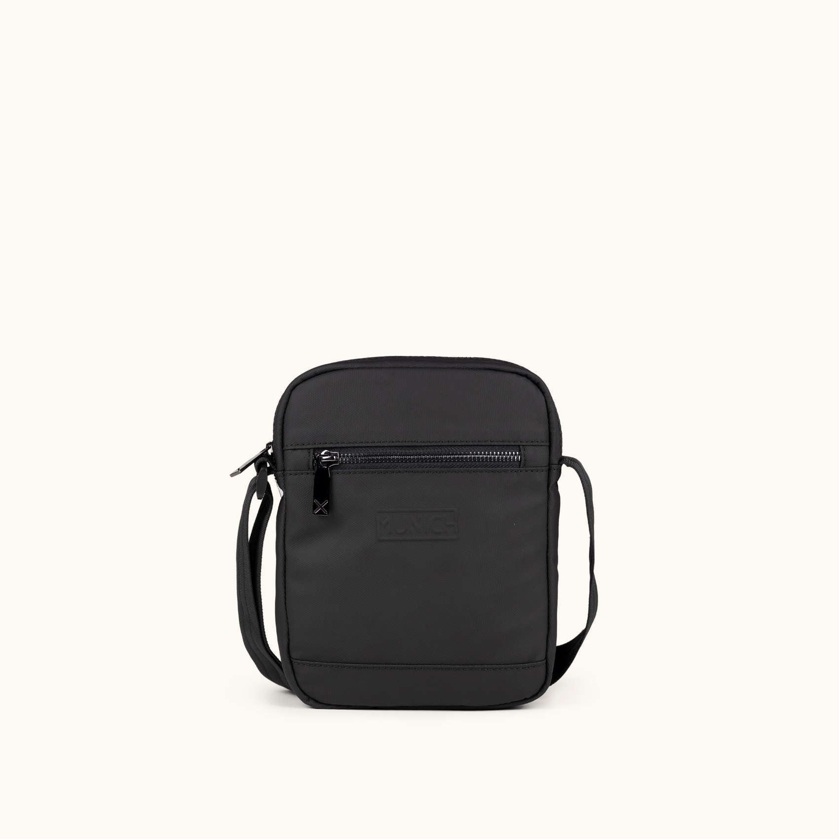 Bandolera sostenible de doble compartimento negra PEAK RECYCLED CROSSBODY