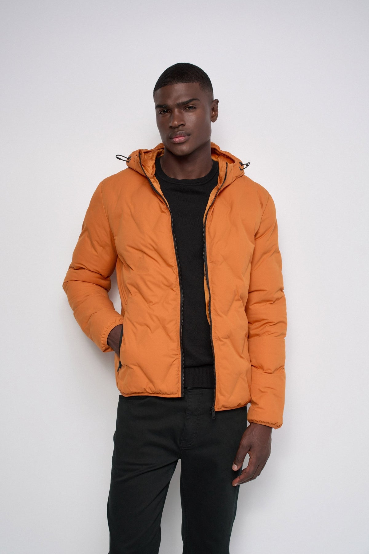 Chaqueta acolchada Salsa Puffer con capucha Naranja
