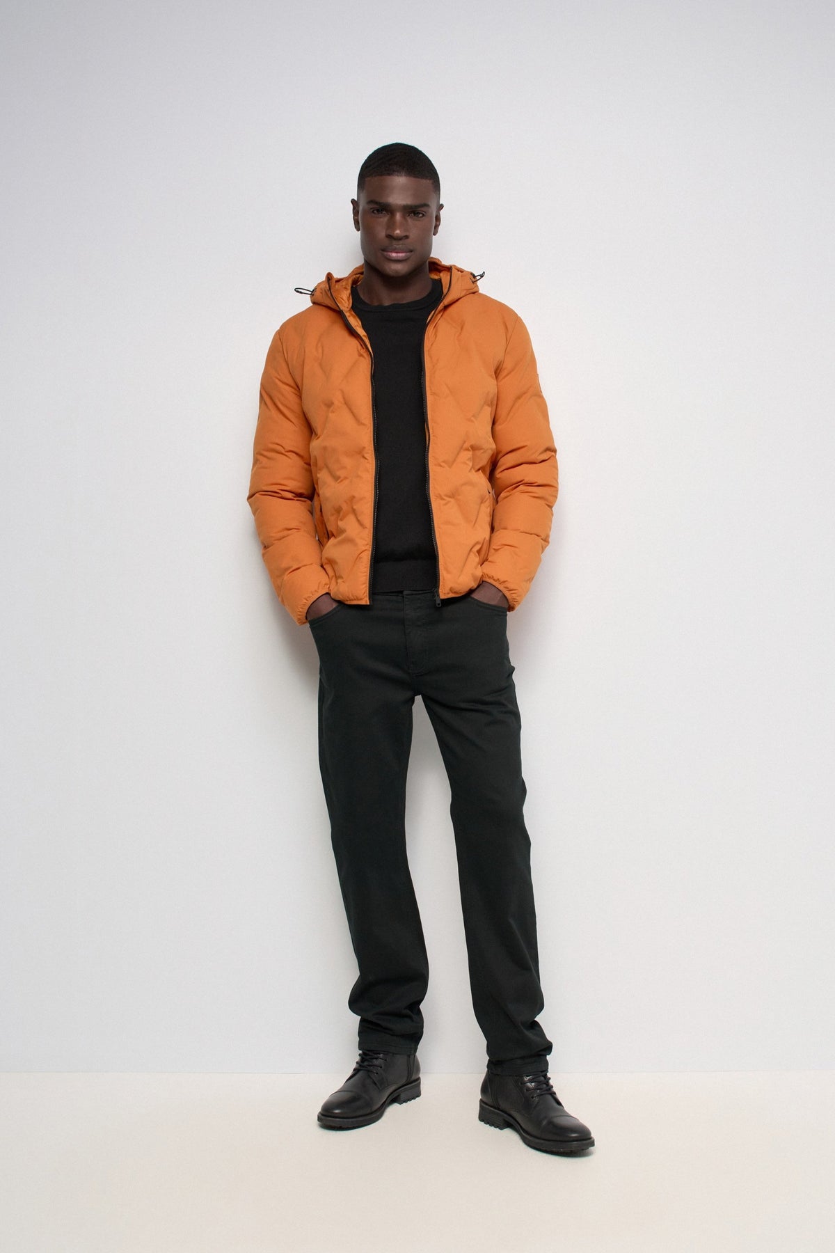 Chaqueta acolchada Salsa Puffer con capucha Naranja