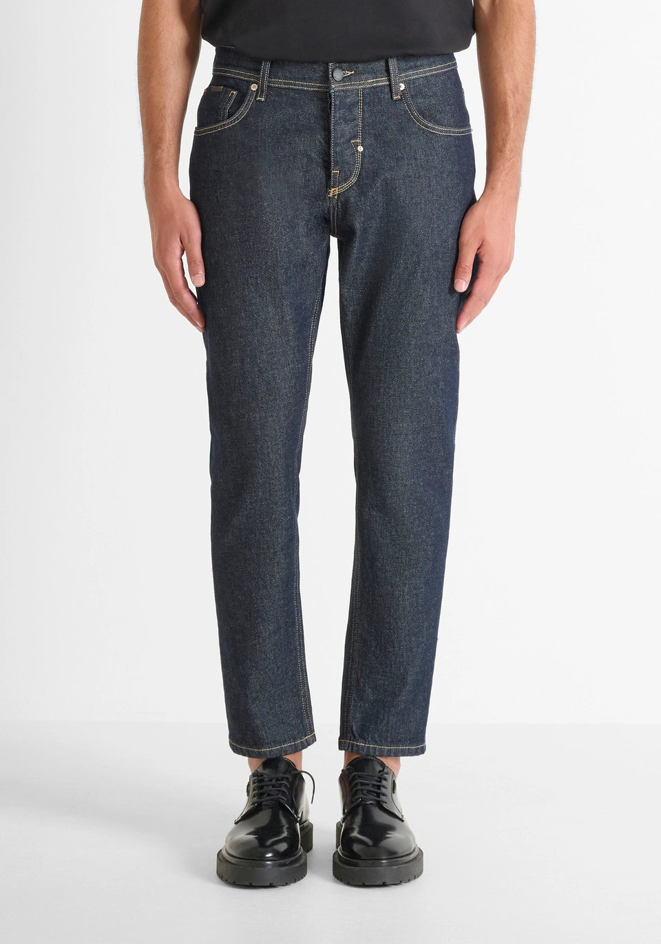 VAQUEROS SLIM FIT "ARGON" LARGO AL TOBILLO EN DENIM AZUL PROFUNDO