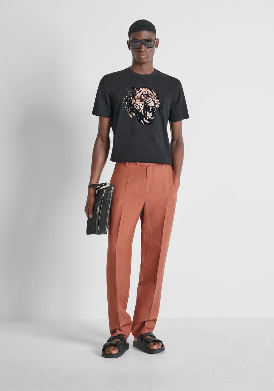 CAMISETA ANTONY MORATO REGULAR FIT DE PUNTO DE ALGODÓN CON ESTAMPADO NEGRO