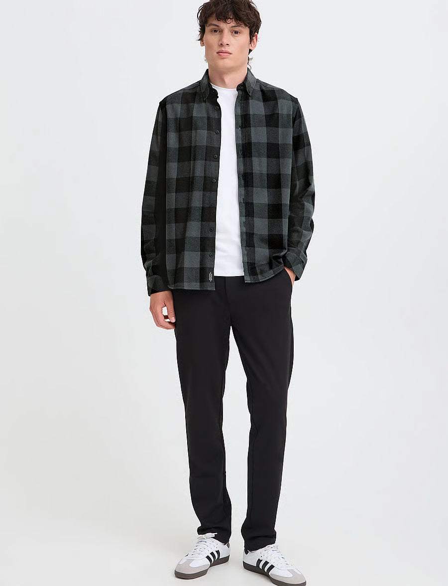 Camisa de cuadros Blend gris y negra