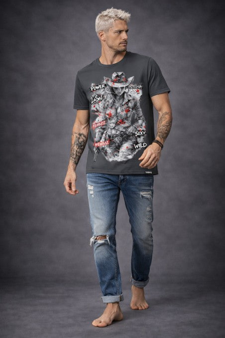 Camiseta Lasal Fearless gris
