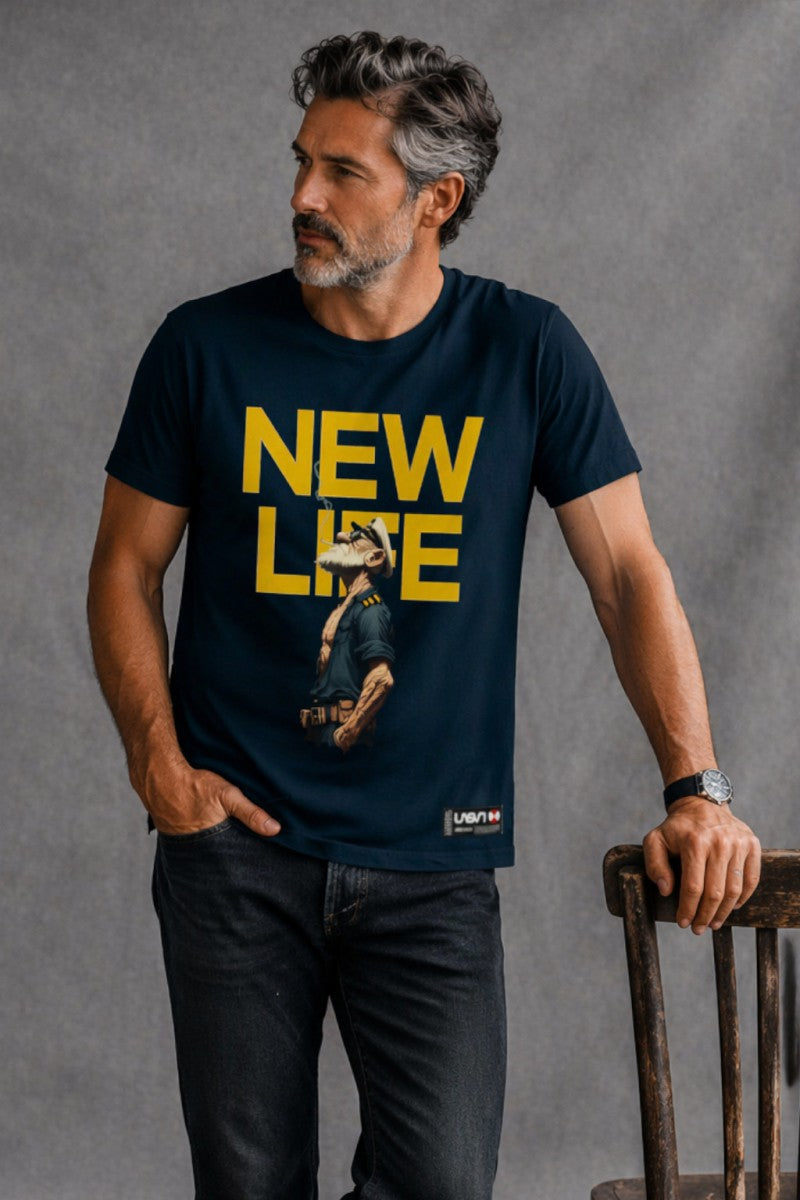 Camiseta de hombre LaSaL NEW LIFE azul marino