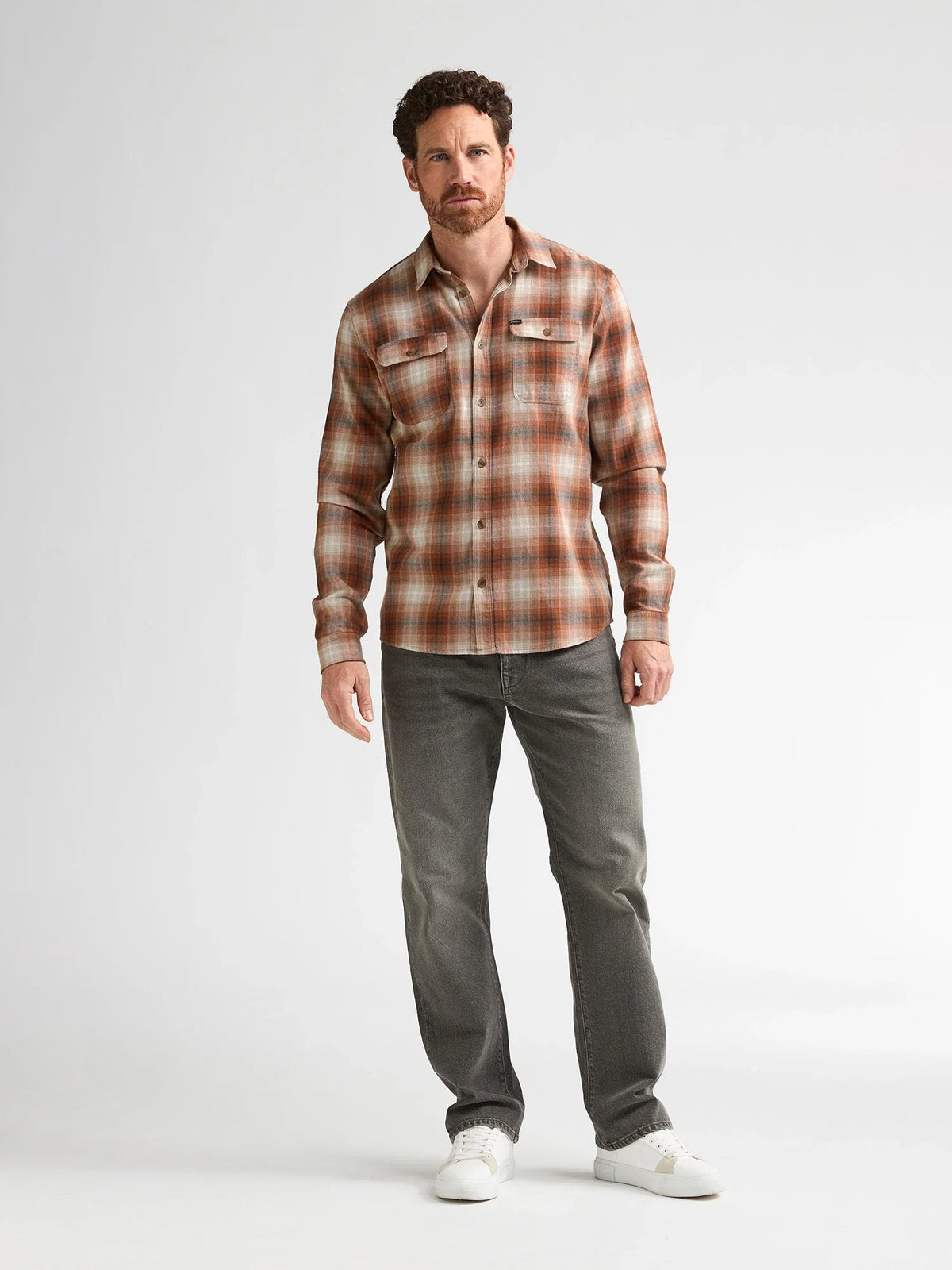 Camisa de cuadros descoloridos ironline