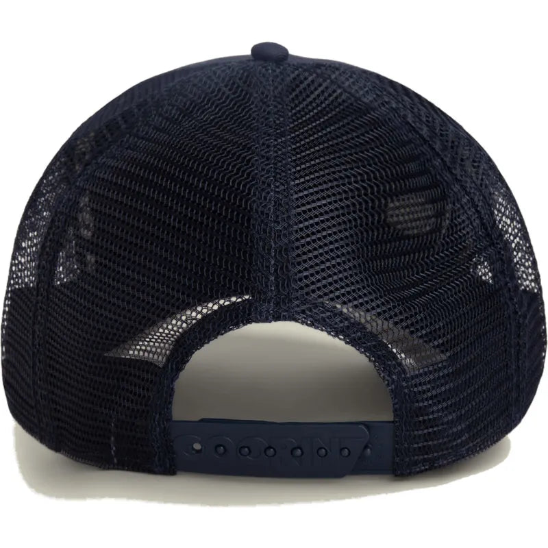 Gorra trucker azul marino lobo Survivor The Farm de Goorin Bros.