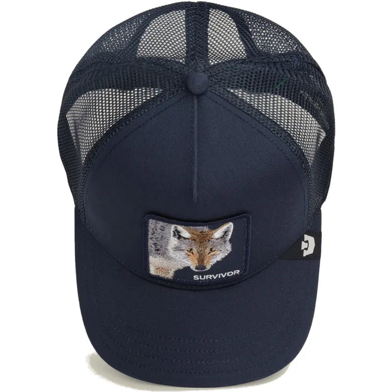 Gorra trucker azul marino lobo Survivor The Farm de Goorin Bros.