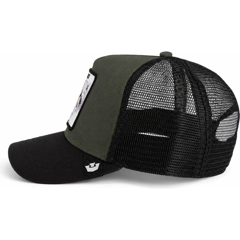Gorra trucker verde y negra mapache Bandit Original Recipe The Farm de Goorin Bros.