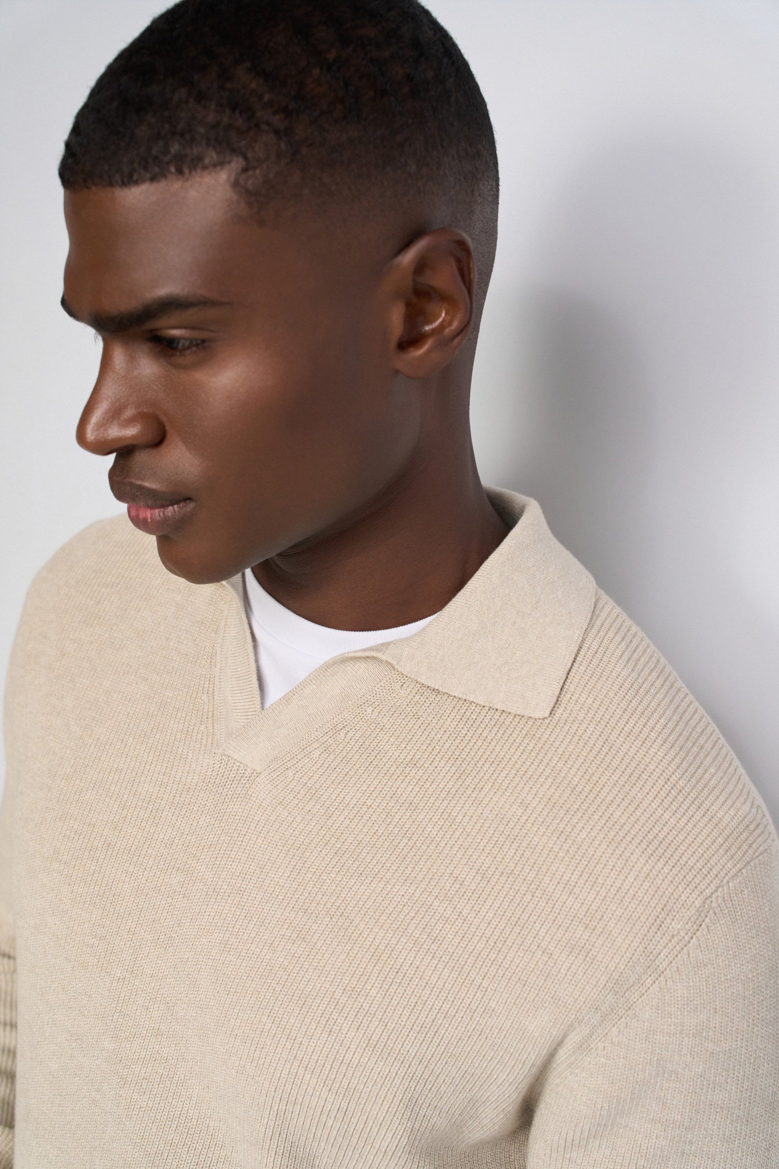 Polo Salsa texturizado de punto Beige
