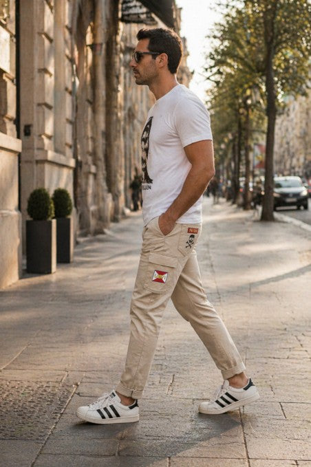 Jogger cargo LaSal Italy beige