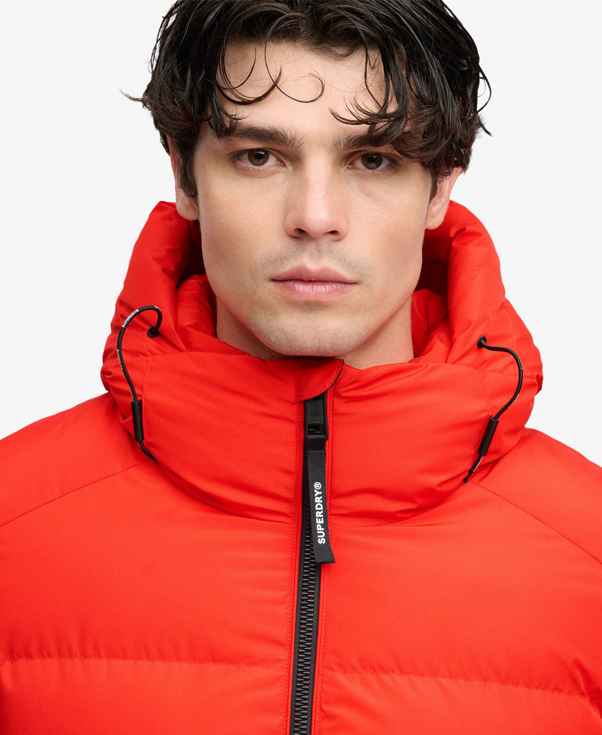 Chaqueta Acolchada Deportiva con Capucha roja
