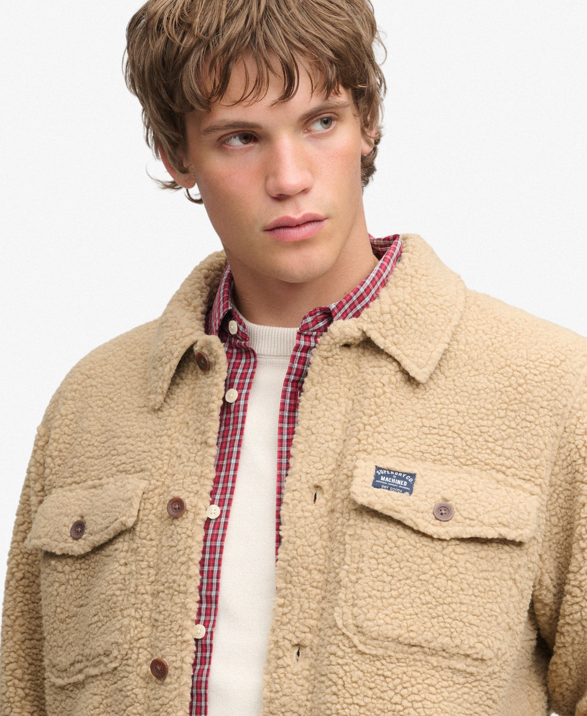 Sobrecamisa de Forro Polar Retro Beige
