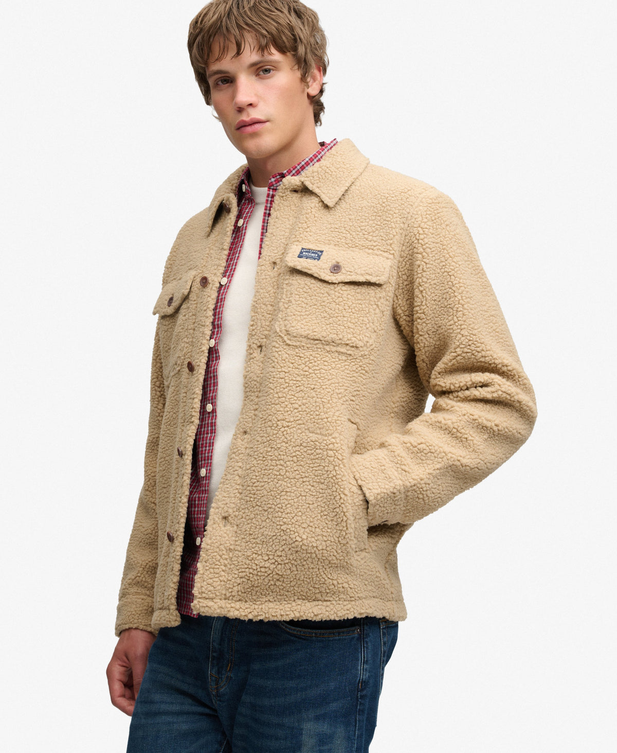 Sobrecamisa de Forro Polar Retro Beige