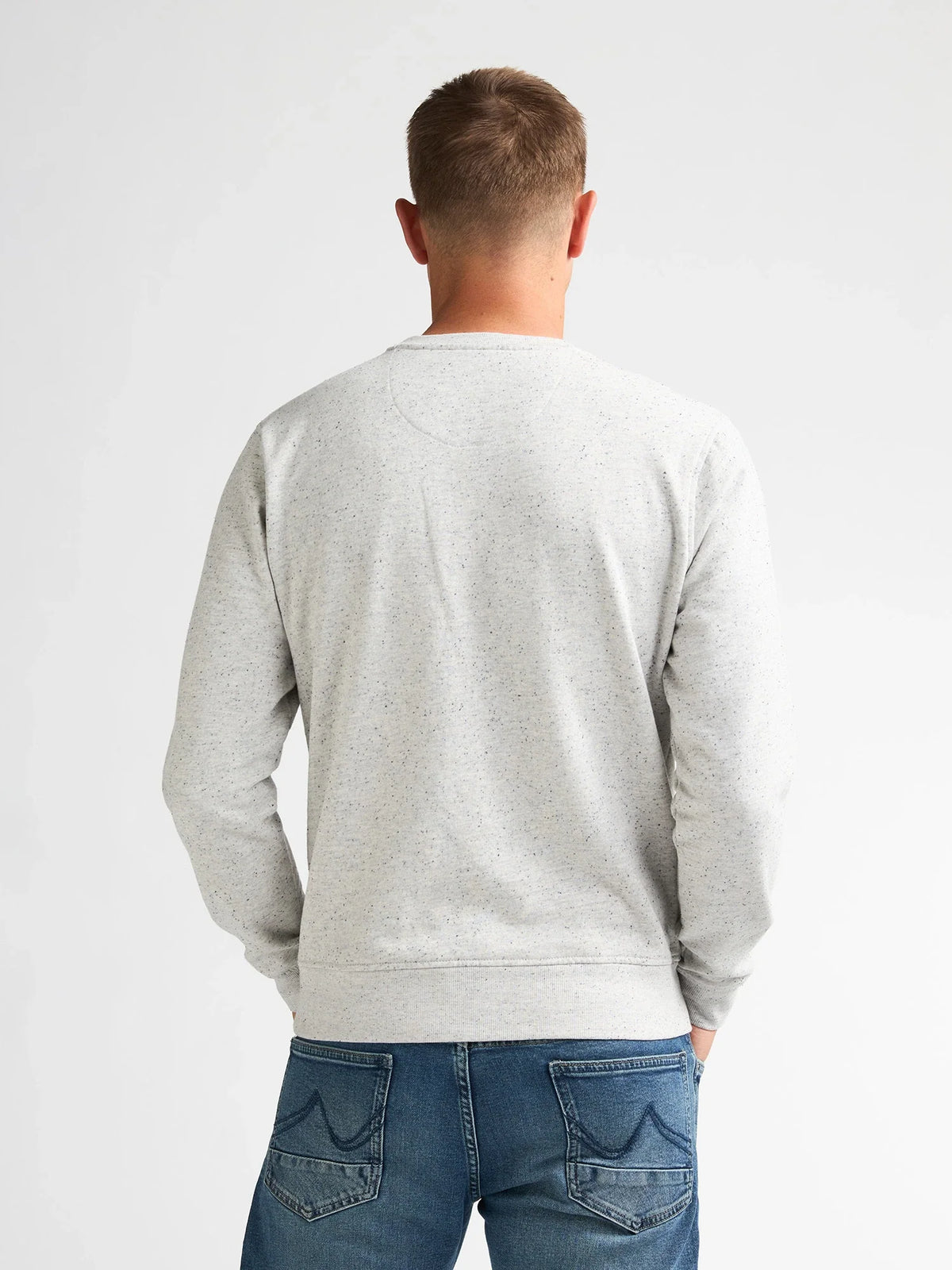 Sudadera jaspeada con cuello redondo rosewood