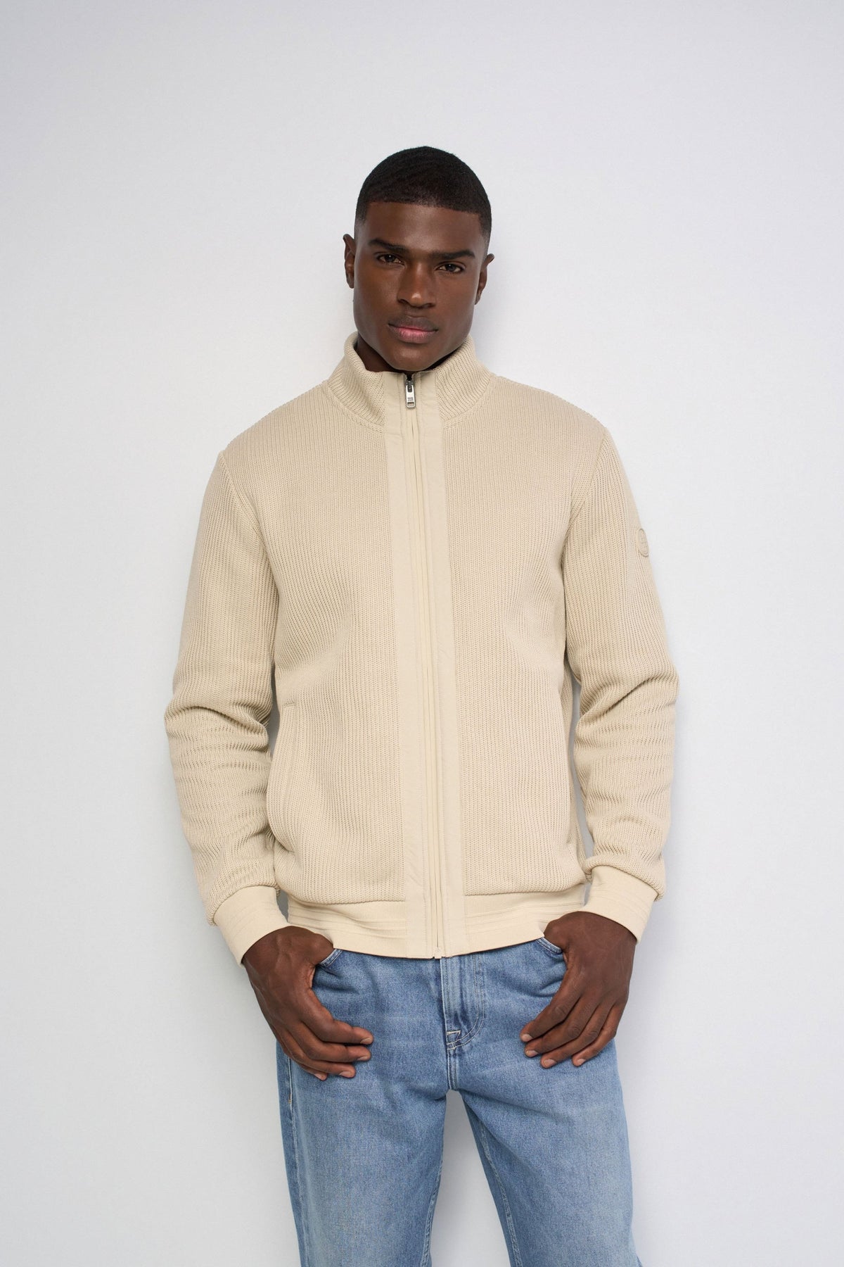 Chaqueta Salsa Bomber de punto Beige