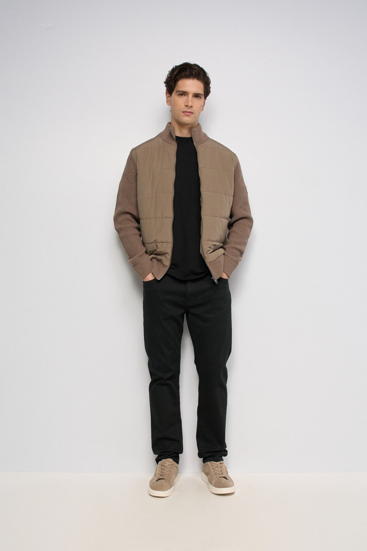 Chaqueta Salsa con mezcla de materiales