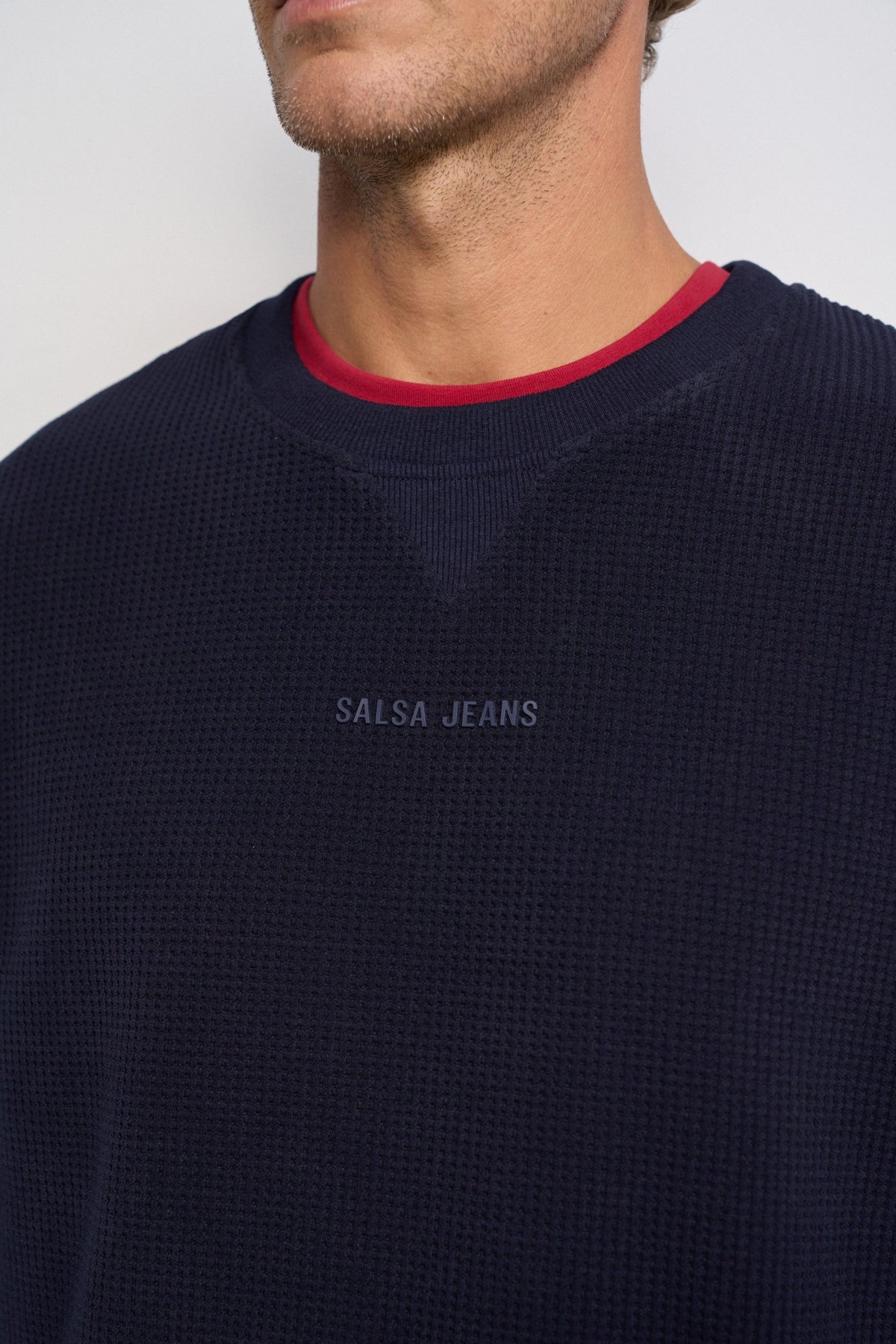 Sudadera Salsa con textura Azul Marino