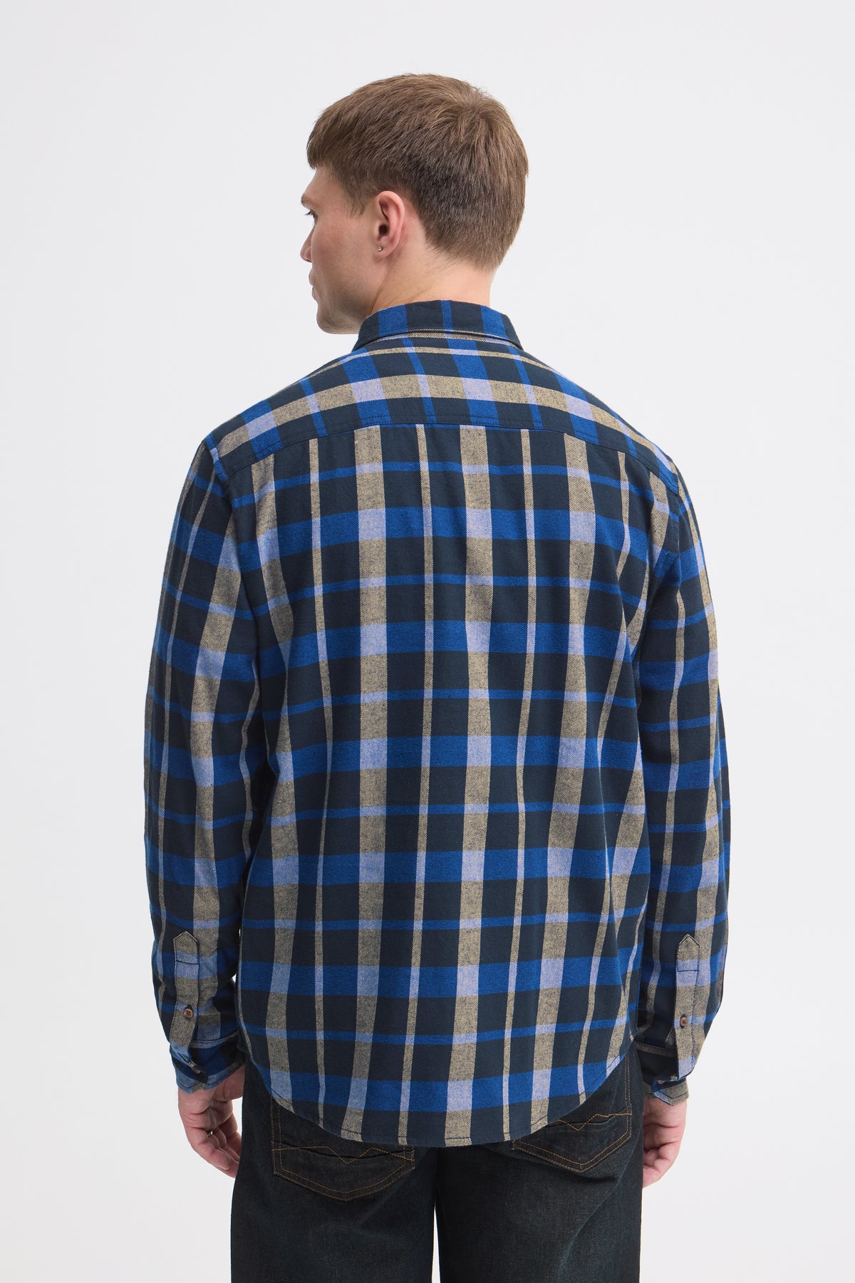 CAMISA BLEND DE MANGA LARGA DE CUADROS
