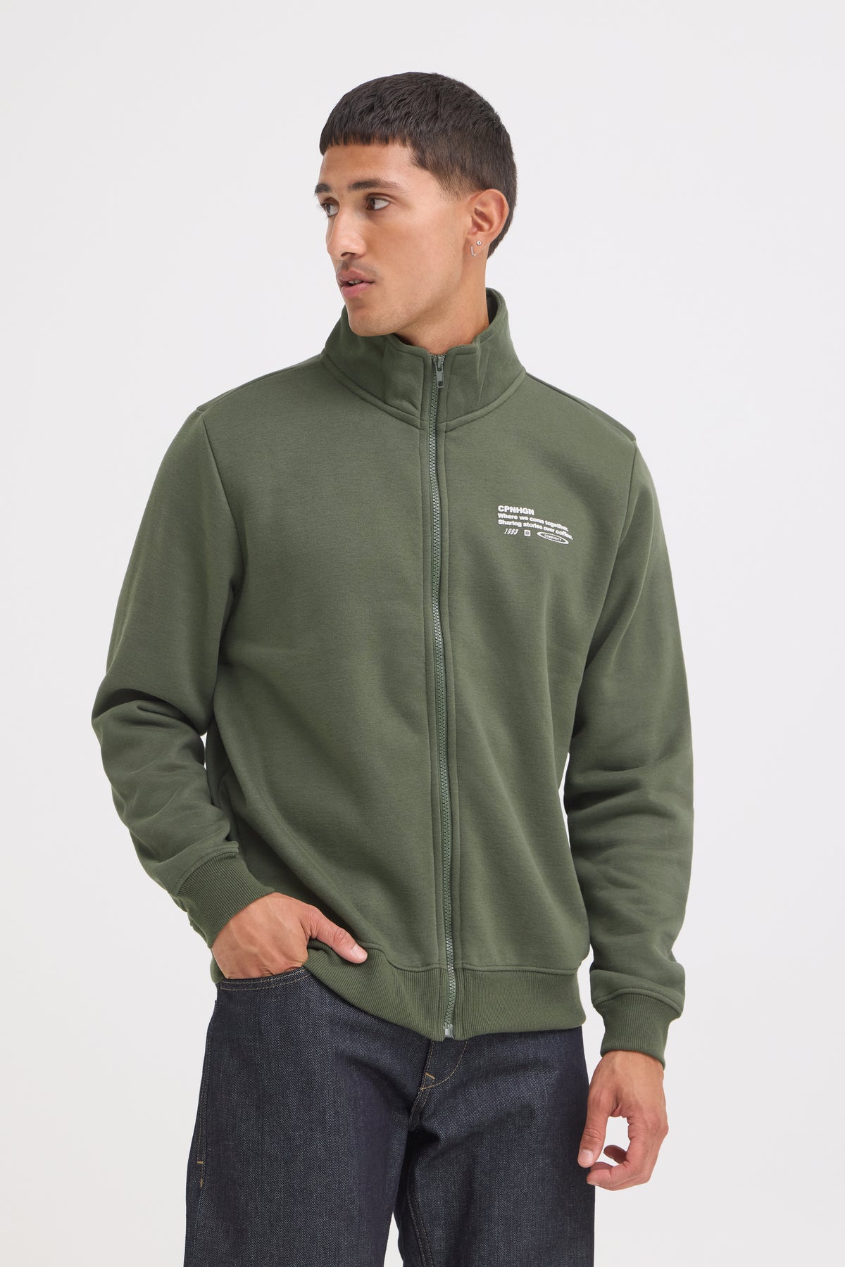 Sudadera Blend BHKenji Sweatshirt con cremallera verde
