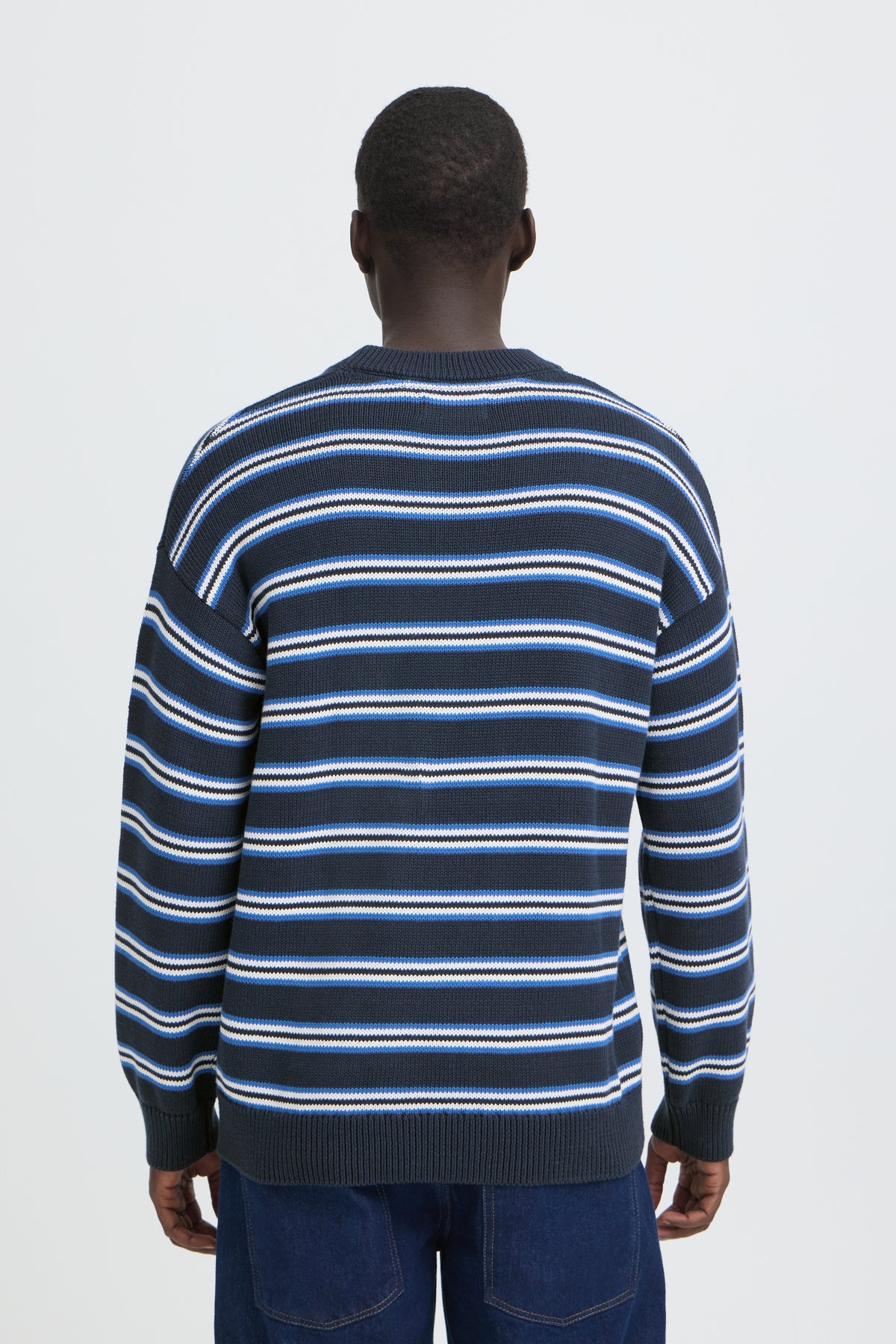 Jersey Blend de rayas de cuello redondo Col. Azul