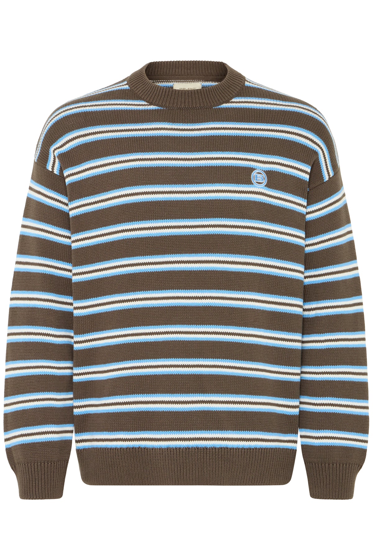 Jersey Blend de rayas de cuello redondo Taupé