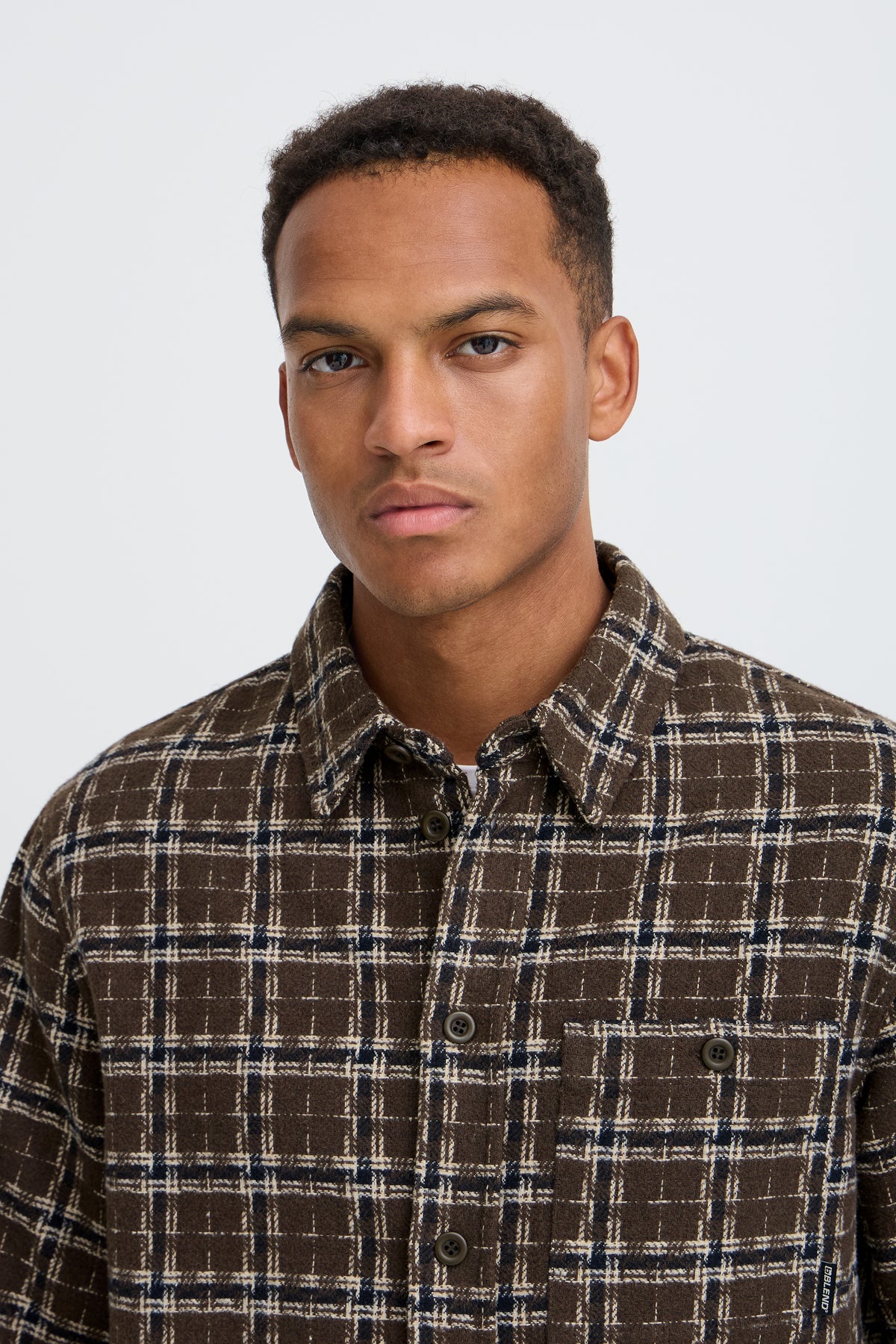 Sobrecamisa Blend de cuadros marrón
