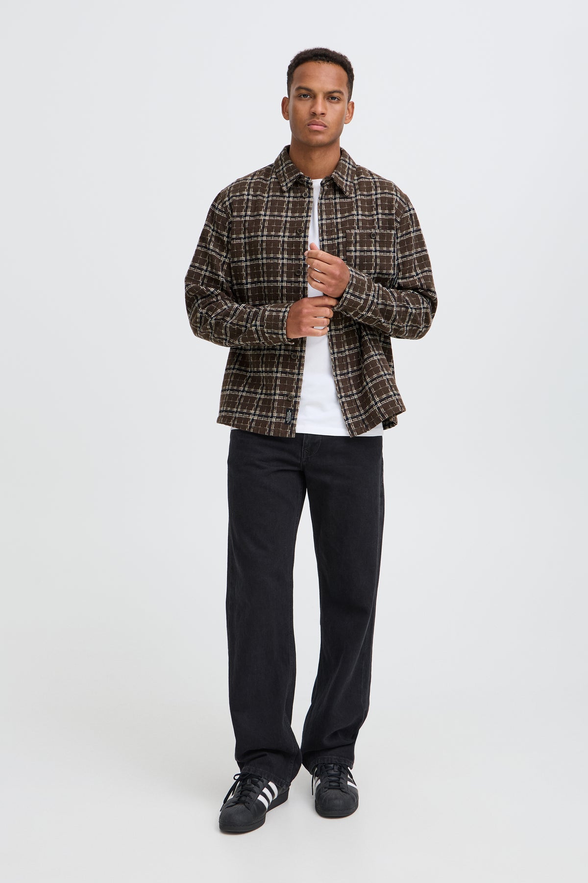 Sobrecamisa Blend de cuadros marrón