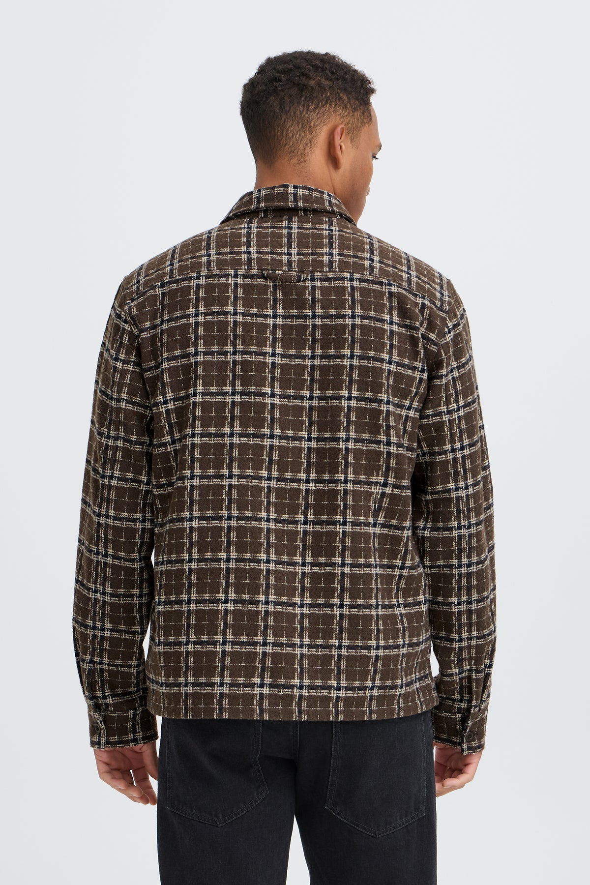Sobrecamisa Blend de cuadros marrón