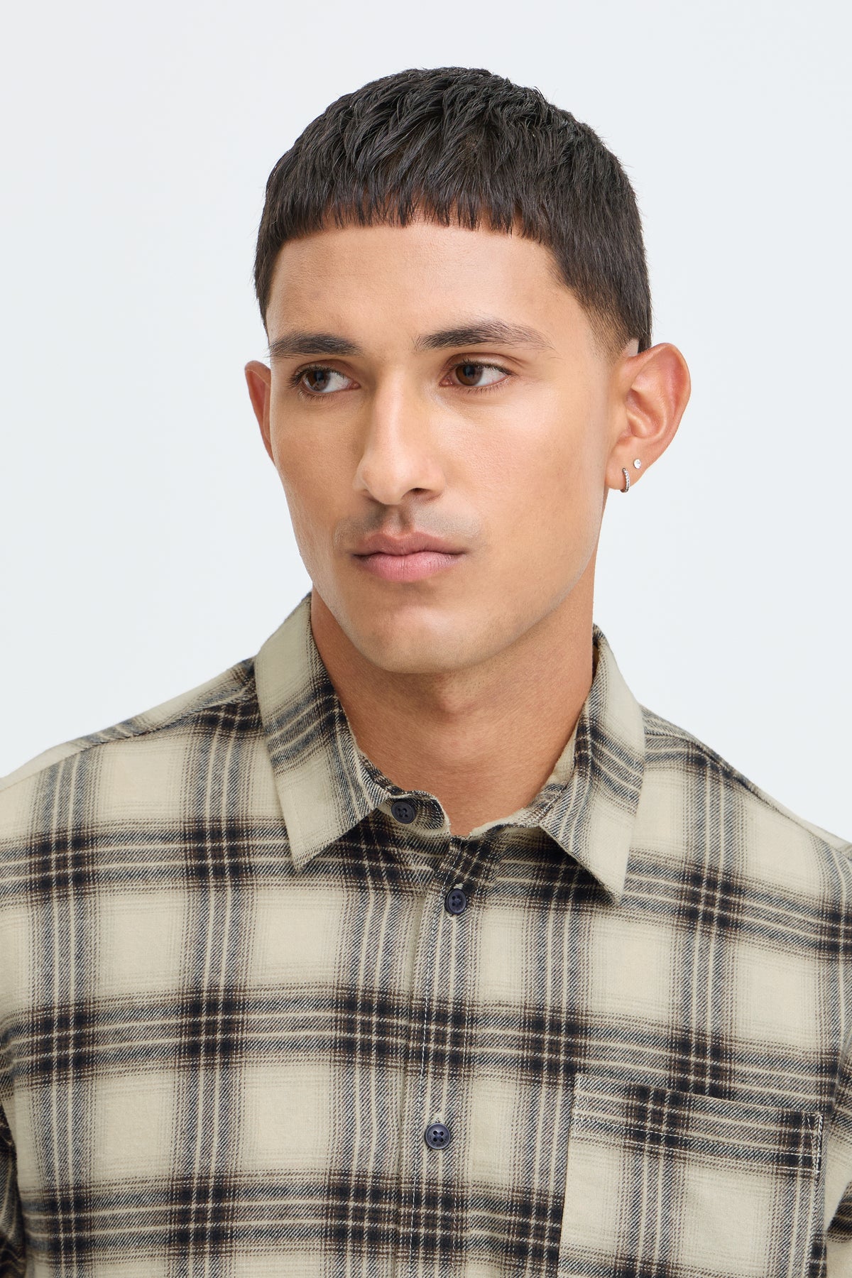Camisa Blend BHClaus shirt de cuadros beige - negro