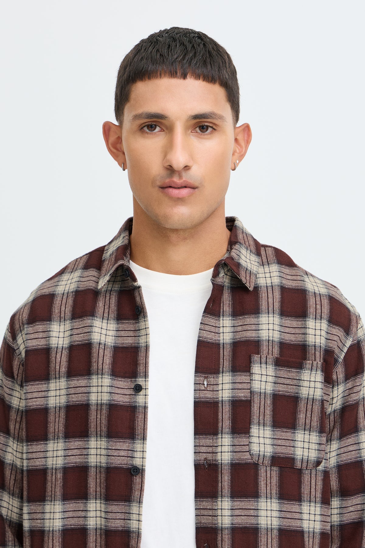 Camisa Blend BHClaus shirt de cuadros granate