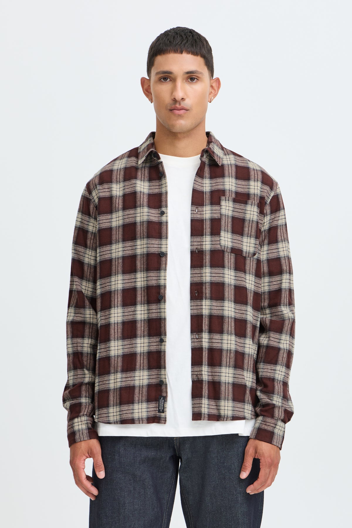Camisa Blend BHClaus shirt de cuadros granate