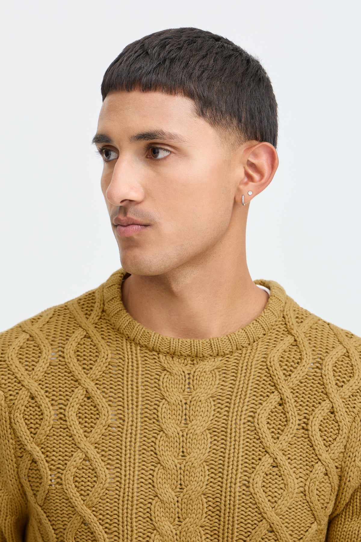 Jersey Blend de cuello redondo de ochos Mostaza