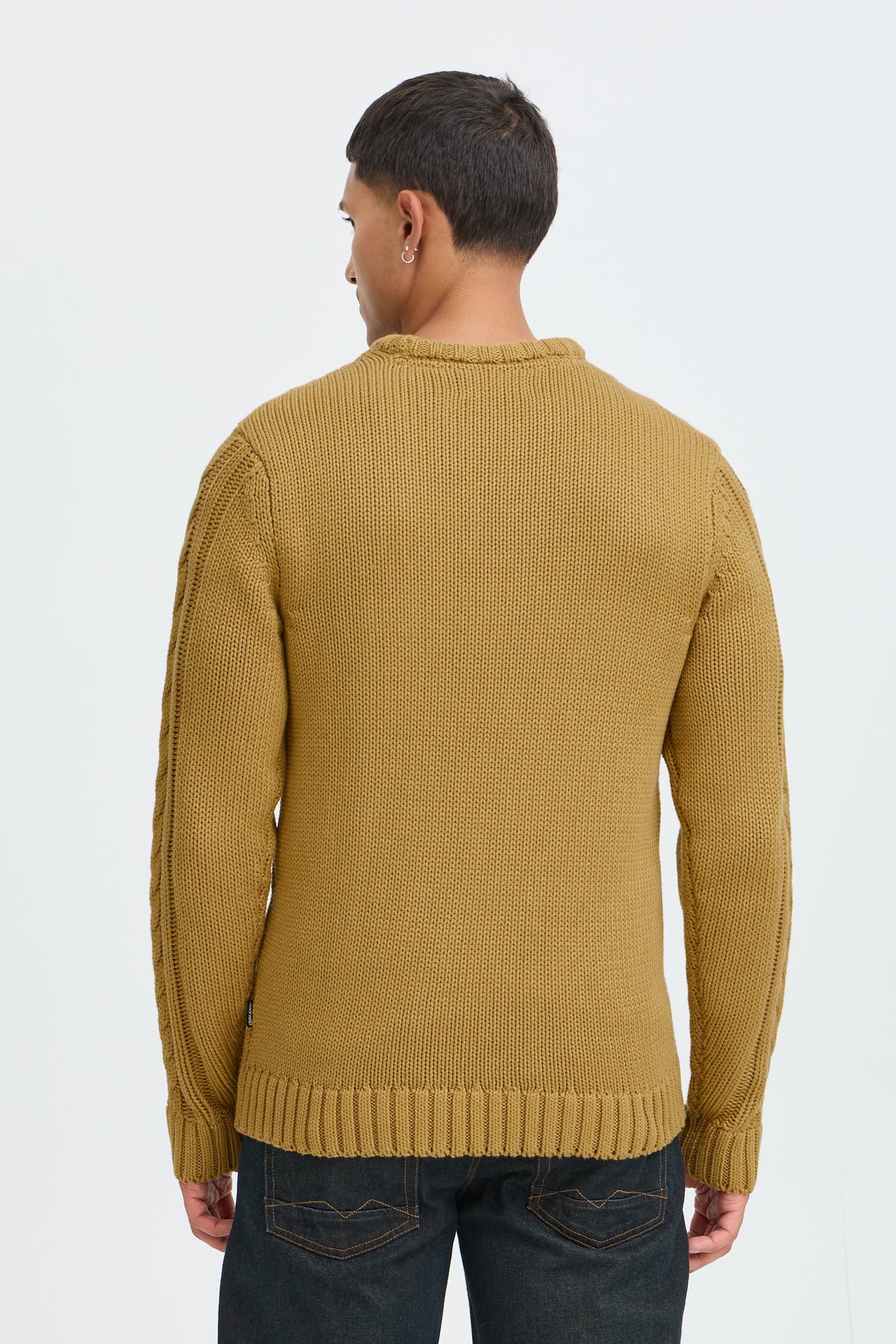 Jersey Blend de cuello redondo de ochos Mostaza