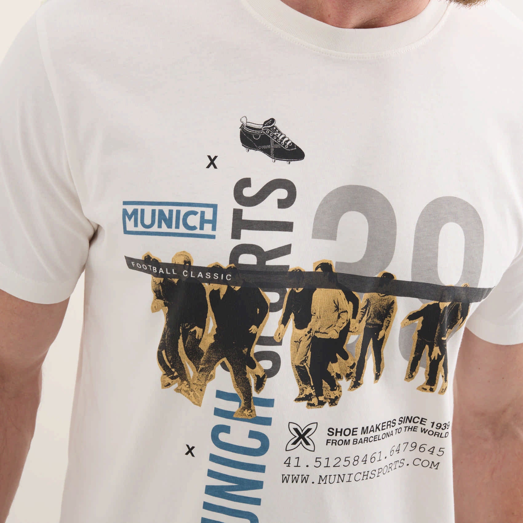 Camiseta de Algodón Orgánico con Logotipo Tipográfico Retro LIFESTYLE T-SHIRT GEORGE WHITE