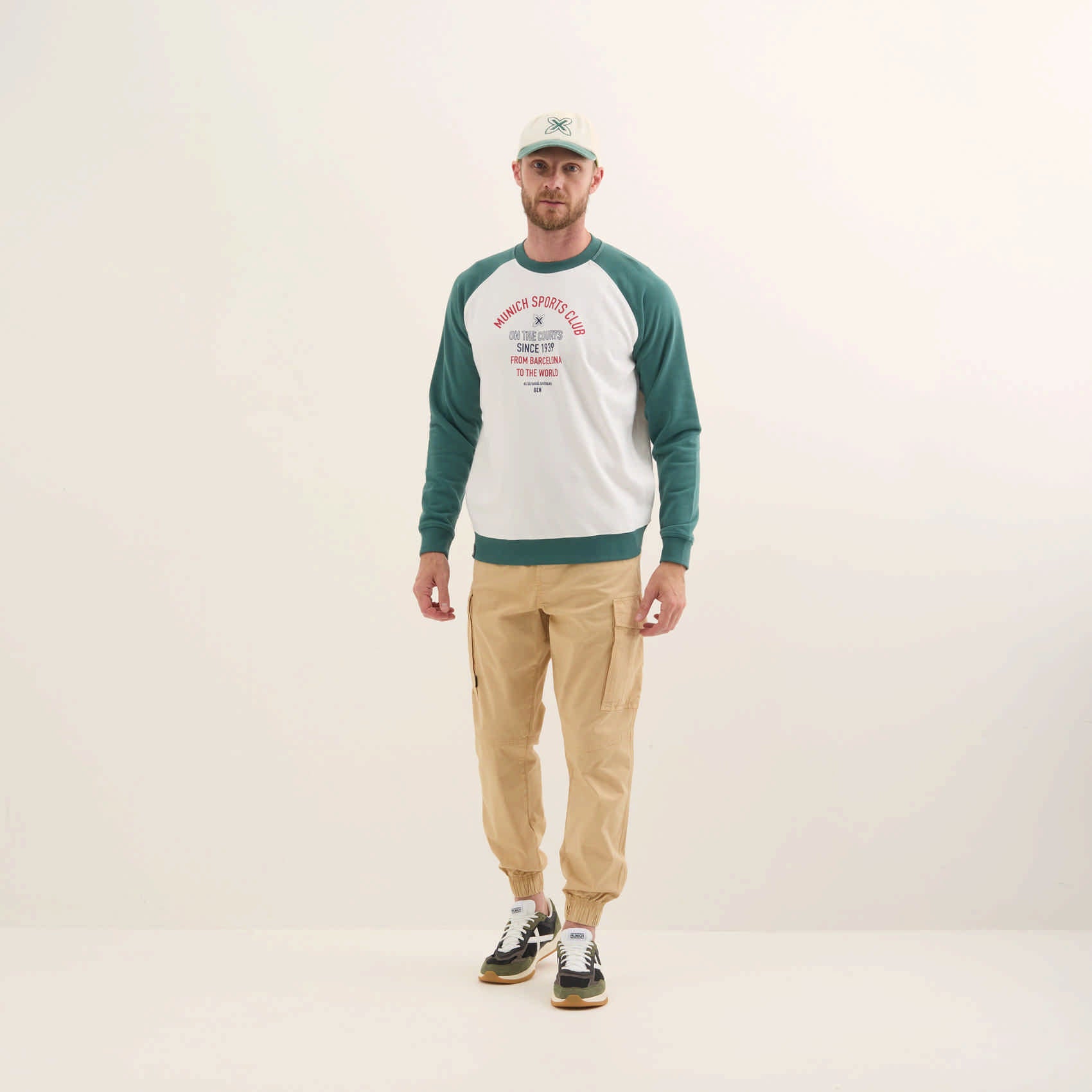 Sudadera Algodón Orgánico Mangas Raglán LIFESTYLE SWEATSHIRT TROY GREEN