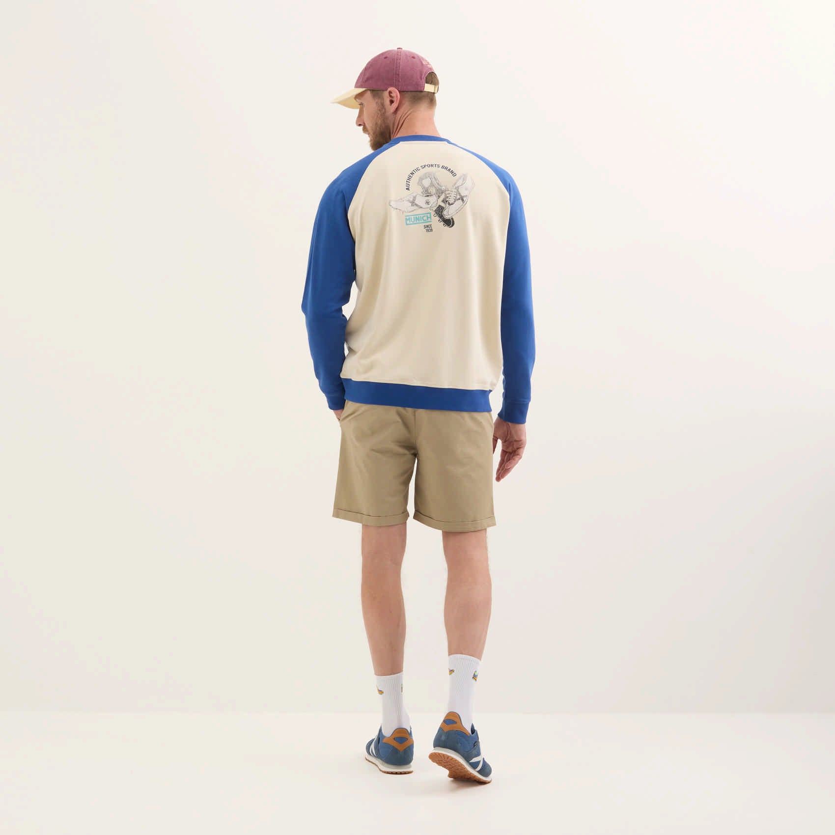 Sudadera Algodón Orgánico Mangas Raglán Azul LIFESTYLE SWEATSHIRT CHAD BLUE