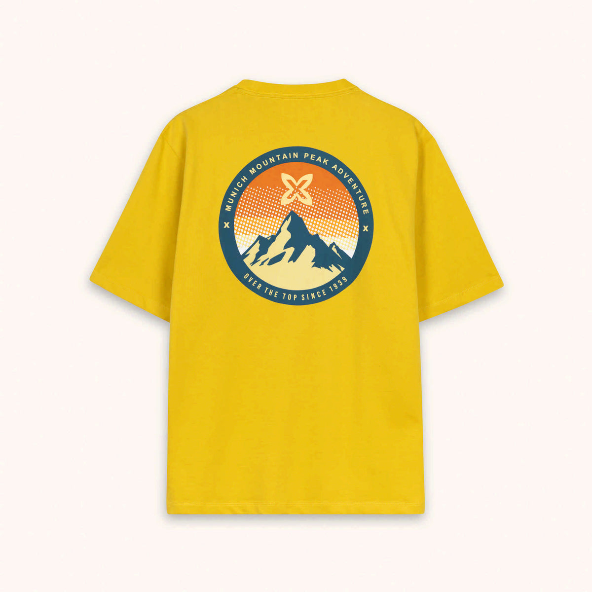 Camiseta Oversize Algodón Orgánico Amarillo Mostaza Estampado Trasero OVERSIZE T-SHIRT PEACK LEMON