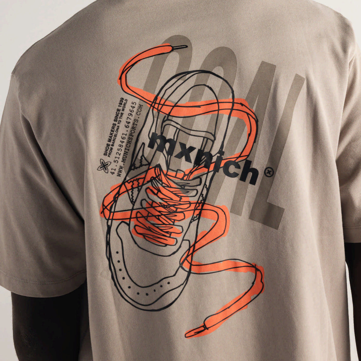 Camiseta Oversize Algodón Orgánico Beige Piedra Estampado Trasero OVERSIZE T-SHIRT LACES STONE