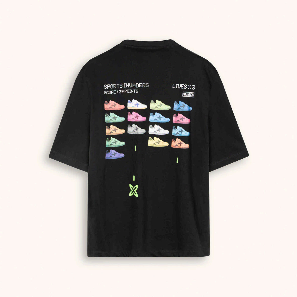 Camiseta Oversize Algodón Orgánico Negra Estampado Trasero OVERSIZE T-SHIRT INVADERS BLACK