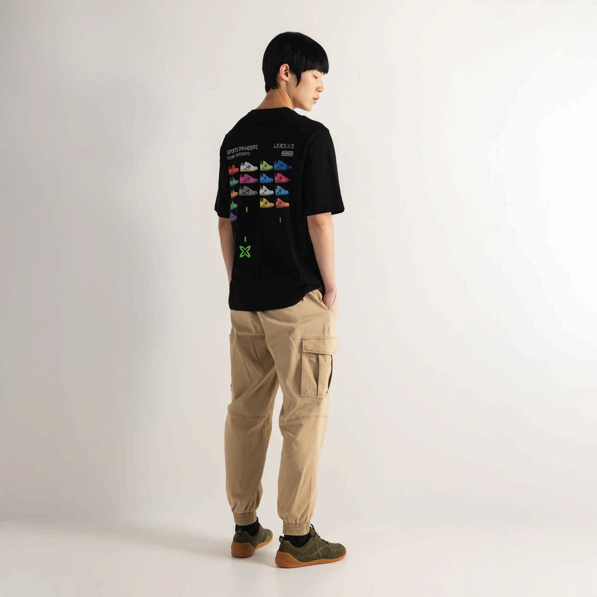 Camiseta Oversize Algodón Orgánico Negra Estampado Trasero OVERSIZE T-SHIRT INVADERS BLACK