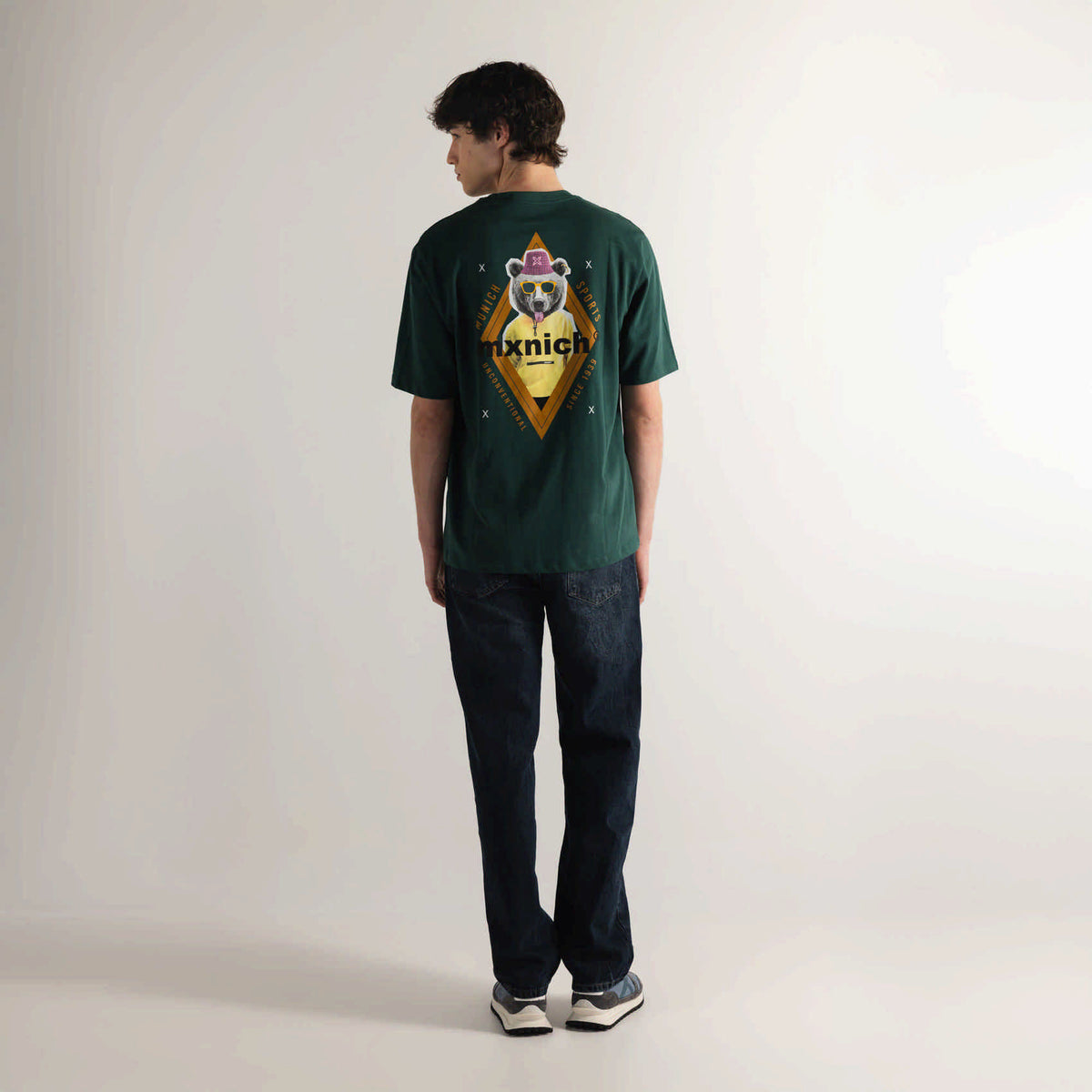Camiseta Oversize Algodón Orgánico Verde Estampado Trasero OVERSIZE T-SHIRT BEAR GREEN