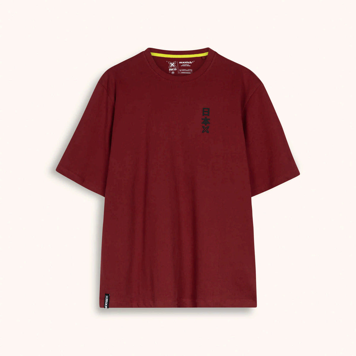 Camiseta Oversize Algodón Orgánico Rojo Granate Estampado Trasero OVERSIZE T-SHIRT JAPAN RED