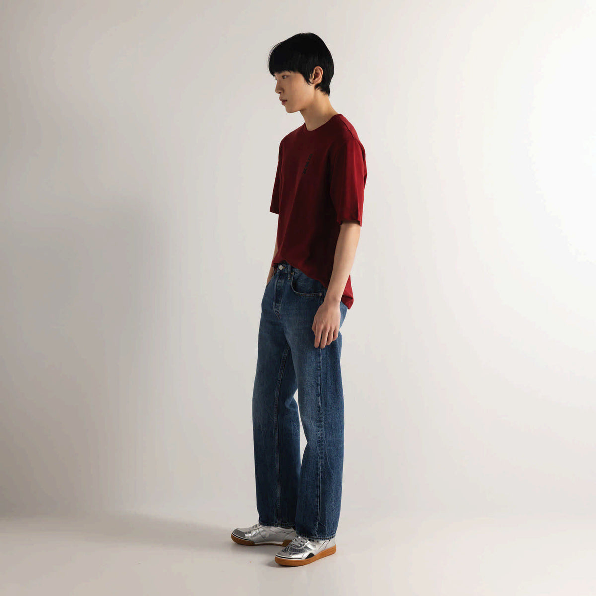 Camiseta Oversize Algodón Orgánico Rojo Granate Estampado Trasero OVERSIZE T-SHIRT JAPAN RED